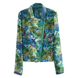 Zara Rainforest Print Green Coat แท้💯%(มือ2)