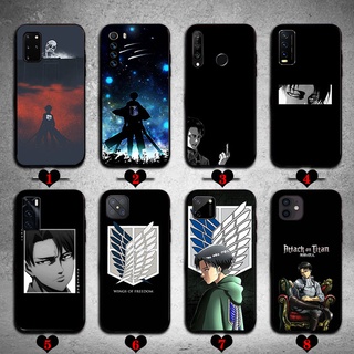 เคสโทรศัพท์มือถือ ซิลิโคนนุ่ม ลายผ่าพิภพไททัน แฟชั่น สีดํา สําหรับ Realme C15 C2 C3 C11 C12 Narzo 20 Pro