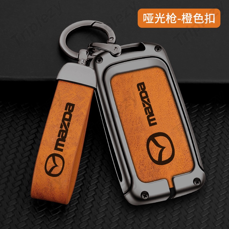 สังกะสีหนังกุญแจรถ Fob พวงกุญแจสําหรับ Mazda 3 BP Atenza Alexa CX-30 CX30 CX5 CX-5 CX8 CX-8 CX9 CX-9