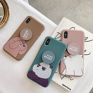 เคส Samsung A12 A02 A02S A03 A03S A11 A71 A51 A31 A70 A50 A50S A30 A30S A20 A20S A10 A10S A7 2018 M12 M11 Cartoon Cute Bear TPU Soft Case Cover + Holder