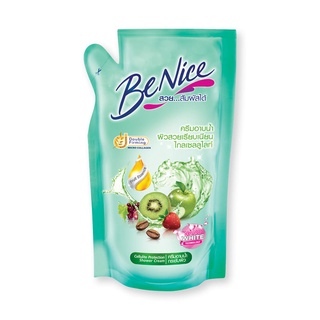 Benice บีไนซ์ ครีมอาบน้ำ สูตรกระชับผิว สีเขียว ชนิดถุงเติม 400 มล.