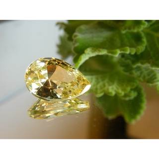 CZ คิวบิกเซอร์โคเนีย เพชรรัสเซีย Cubic Zirconia รูป.ทรงหยดน้ำ  สีนกขมิ้น CANARY American diamond stone  DROP SHAPE 15X20