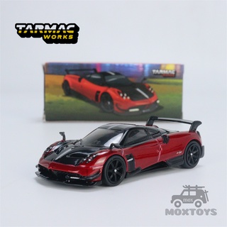 โมเดลรถยนต์ Tarmac Works 1:64 Pagani Huayra BC Rosso Dubai สีแดง สีดํา