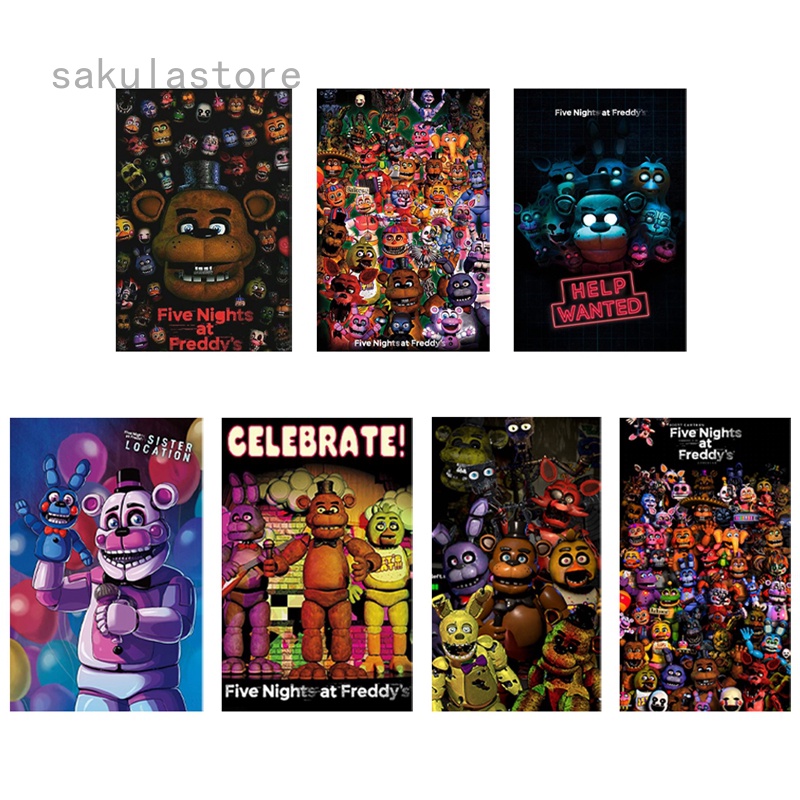 โปสเตอร์ผ้าไหม FNAF Five Nights at Freddy's A3