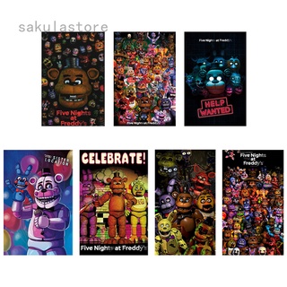 โปสเตอร์ผ้าไหม FNAF Five Nights at Freddys A3