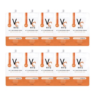 💥พร้อมส่ง | ถูก | ของแท้💯(ได้ 10 ซอง)VC Vit C Whitening Cream วีซี วิตซี ไวท์เทนนิ่ง ครีม ( แบบซอง)