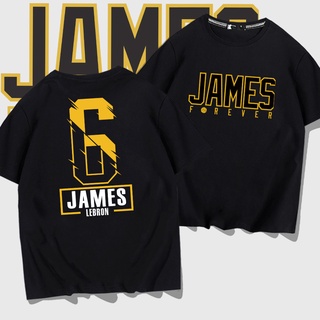 เสื้อยืด ผ้าฝ้ายแท้ พิมพ์ลาย James No. 230 กรัม เสื้อยืดแขนสั้น ผ้าฝ้ายแท้ พิมพ์ลาย Lakers แฟชั่นฤดูร้อน สไตล์สตรีท สําห