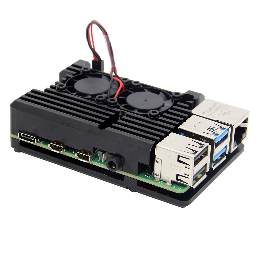 Raspberry Pi 4 Armor Aluminum Alloy Case with Dual Fan #8