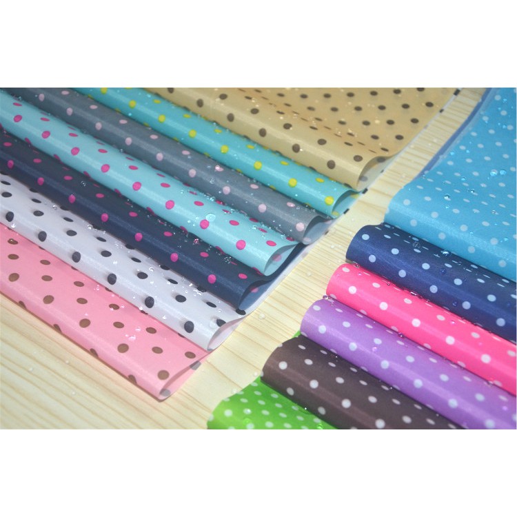 190T โพลีเอสเตอร์ Taffeta PU เคลือบ dot การพิมพ์ผ้ากันน้ํา DIY เย็บร่มผ้าเต็นท์ breadth 50x150 ซม.