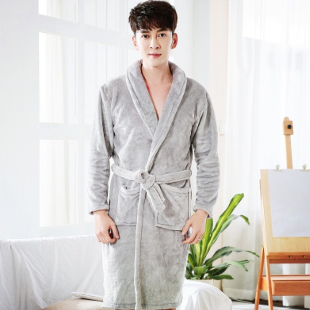 Men's Bathrode ชุดนอนผู้ชายขนาดใหญ่ Large Size Men's Pajamas Fashion Nightgowns