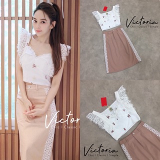 เซ็ตเสื้อแขนกุด+กระโปรง (S/M/L) ป้าย VICTORIA