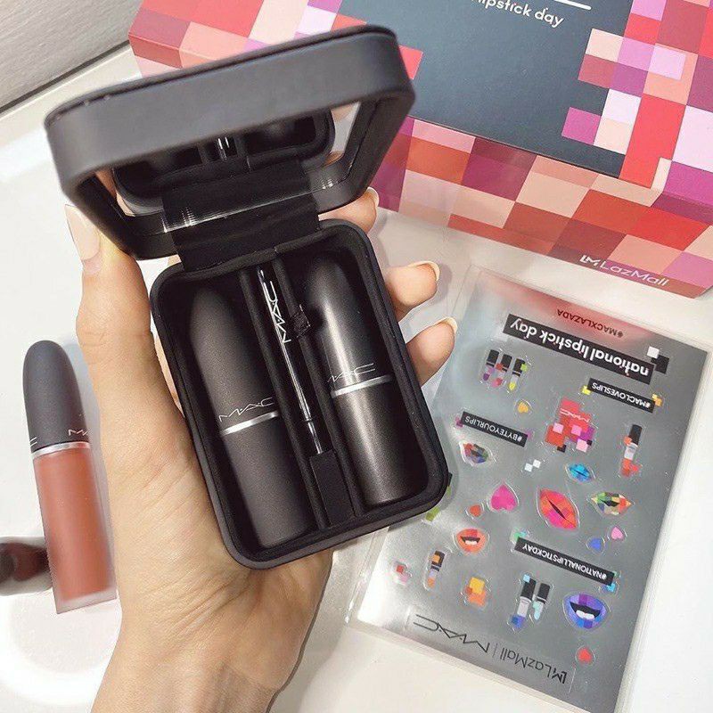 🎉พร้อมส่ง • ของแท้ MAC Lipstick case - กล่องใส่ลิปสติก สำหรับพกพา พร้อมแปรงทาลิป