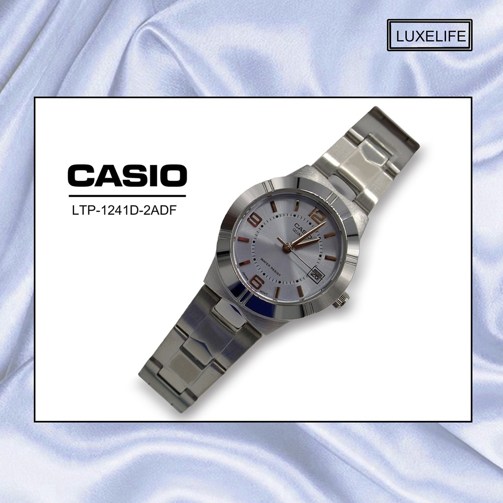 นาฬิกาข้อมือ Casio รุ่น LTP-1241D-2ADF - นาฬิกาข้อมือผู้หญิง สายสแตนเลส