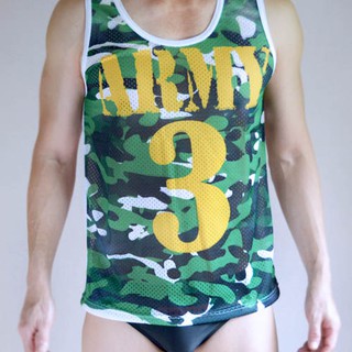 #เสื้อกล้ามชาย Men Vest Atheletic 3-ARMY