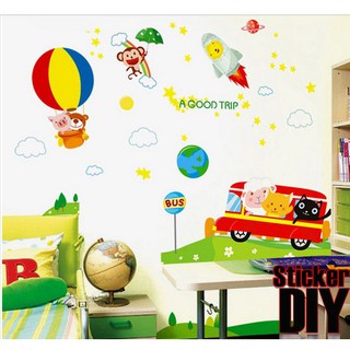 SALE Transparent Wall Sticker สติ๊กเกอร์ติดผนัง A GOOD TRIP (กว้าง180cm.xสูง140cm.)