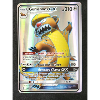 Gumshoos GX 145/149 เดกะกูส Pokemon Card (เคลือบพลาสติก) ภาษาอังกฤษ