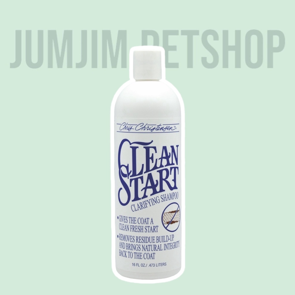 Chris​ Christensen​ 473ml. Clean Start Shampoo 473ml.คลีนสตาร์ท​ แชมพูสุนัข แชมพูแมว by jumjim.petshop