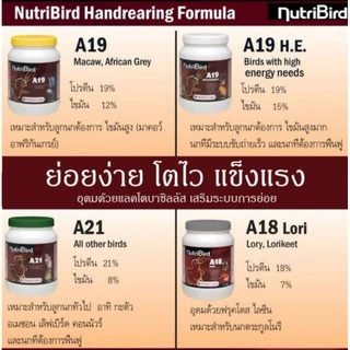 NutriBird A21/ A19 (น้ำหนัก 250-800 g.) อาหารลูกป้อน สำหรับนกทุกสายพันธุ์