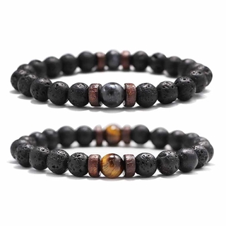 Men Natural Moonstone Beads Lava Stone Bracelet/Tibetan Buddha Bangle Chakra Lava Stones Diffuser Chakra Jewelry Gift