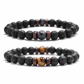 Men Natural Moonstone Beads Lava Stone Bracelet/Tibetan Buddha Bangle Chakra Lava Stones Diffuser Chakra Jewelry Gift