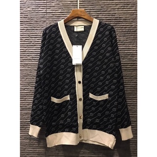 เสื้อแขนยาว กุชชี่ Diagonal cotton cardigan