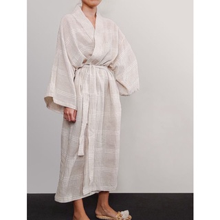 Linen cotton night robe