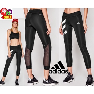 ADIDAS - ใหม่ กางเกงใส่วิ่งรัดรูปเจ็ดส่วน แทรกผ้าตาข่ายบริเวณน่อง ADIDAS OWN THE RUN / HOW WE DO TIGHTS FP7539 FP8481