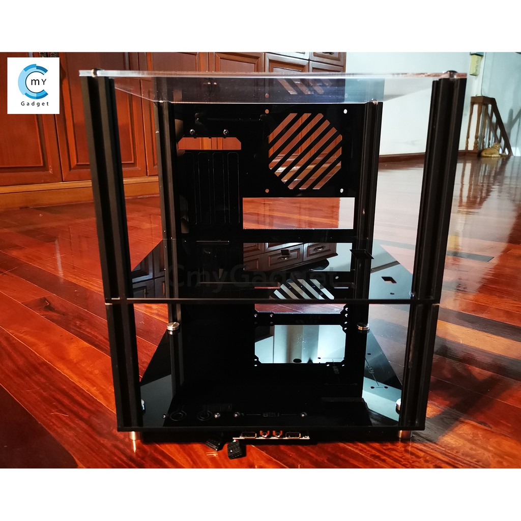 เคสคอมพิวเตอร์ Open air อะคริลิค 2 ชั้น สีดำ / Open Air 2 layer Test Bench PC Case DIY