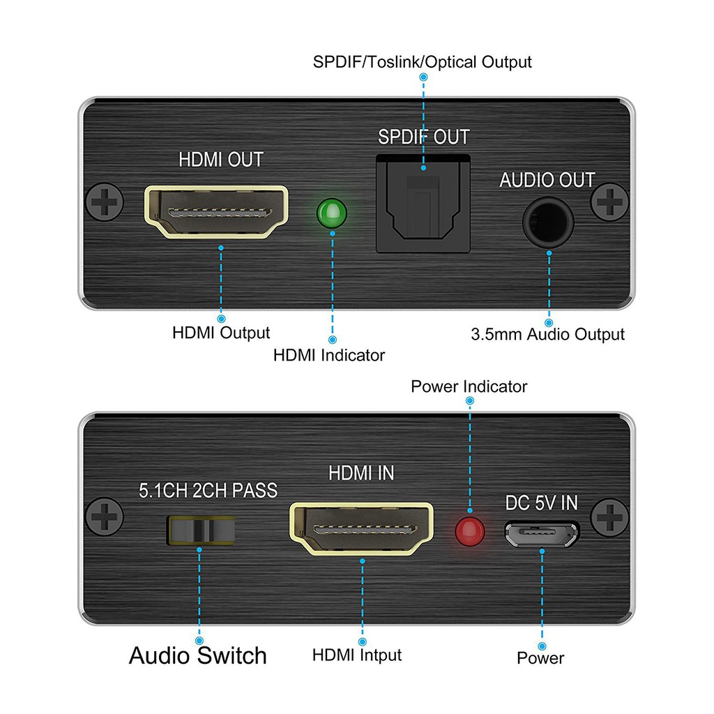 Hdmi audio extractor HDMI to HDMI and Optical TOSLINK SPDIF + 3.5mm Stereo Audio Extractor Converter HDMI Audio #5