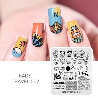 Kads แผ่นแสตมป์ปั๊มเล็บลายปลา Travel 012