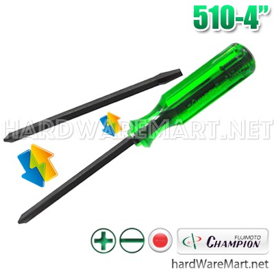 ไขควงหัวสลับ 4" CHAMPION 2way screwdriver Japan แกนดำ no.510-4  แชมป์เปี่ยน