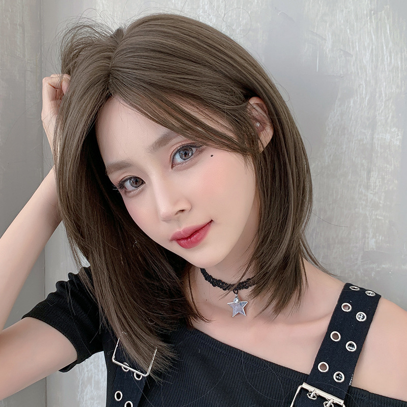 Seven Street Queen D-119 วิกผมหญิงผมยาวใบหน้าสั้นวิกผมตรงในช่วงกลางของผมตรงกระดูกไหปลาร้าผมวิกผมเต็มหมวก - รูปที่ 2