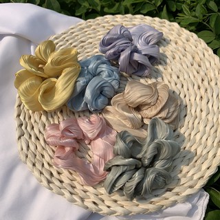ยางรัดผมซาติน สีพื้น ผ้าไหมซาติน ยืดได้ รุ่นใหม่ พร้อมส่งในไทย