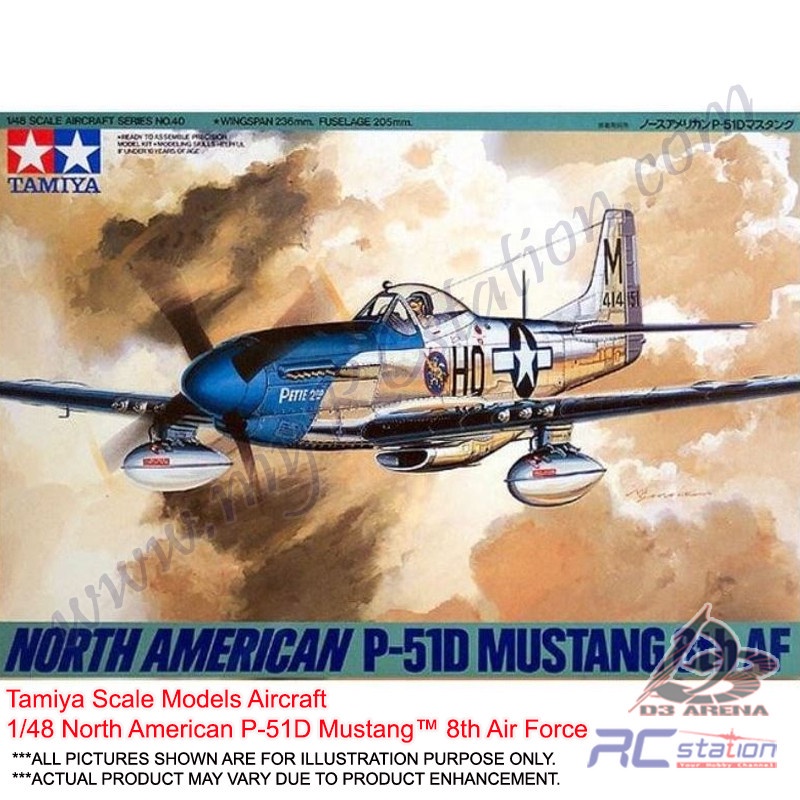 Tamiya Scale Models Aircraft 61040 - 1/48 North P-51D MustangTM 8th Air Force [61040]