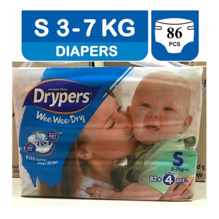 Drypers Wee Wee Dry แบบเทป (S 86ชิ้น)