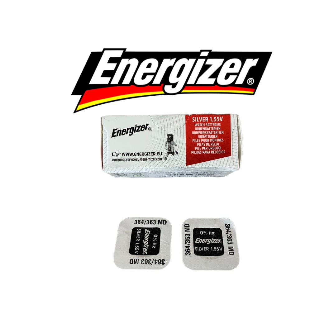 ถ่านกระดุม ถ่านนาฬิกา Energizer 364/363 (SR621SW) Battery Silver Oxide 1.55V มีหลายเบอร์ แพคกิ้งเม็ด