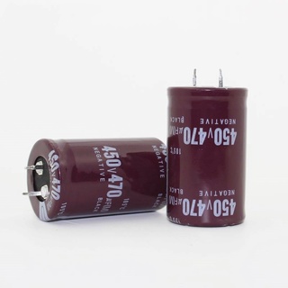 C Capacitor Electrolyte 220uF 330uF 470uF 450V ตัวเก็บประจุ อิเล็กโทรไลต์ คาปาซิเตอร์