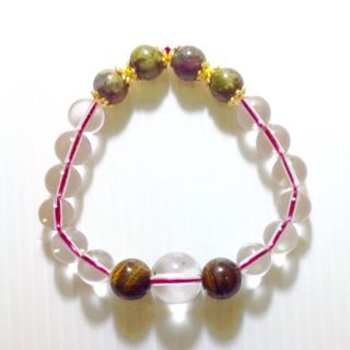 สรอ้ยขอ้มือหินนำโชคLucky tiger eye and quartz stone bracelet