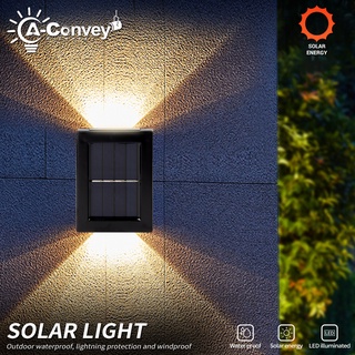 โคมไฟติดผนัง LED พลังงานแสงอาทิตย์ เซนเซอร์อัตโนมัติ กันน้ํา สําหรับตกแต่งสวน รั้ว ระเบียง กลางแจ้ง