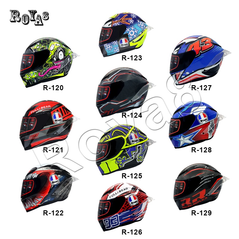 หมวกกันน็อกเต็มใบ R120-129 (ชิวทึบ) หมวกกันน็อคมอเตอร์ไซค์