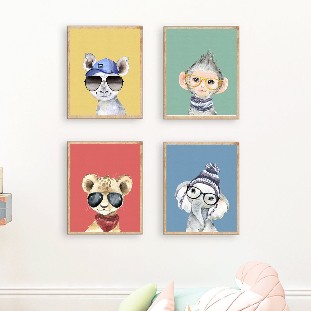 แขวนรูปภาพ Animal Decoration Sheets Picture Wall Art Poster Children's ...