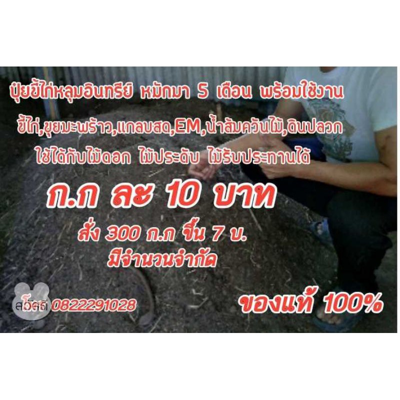 ปุ๋ยขี้ไก่แท้100%กดสั่งบิลละ10ก.กแถมฟรีอีก1ก.กฟรีหมักมา2ปีกว่าด้วยขุยมะพร้าวแกลบสดดินปลวกน้ำส้มควันไ