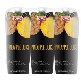 ส่งฟรี  ยูเอฟซี น้ำสับปะรด80% ขนาด 1000ml ยกแพ็ค 3กล่อง 1L 1ลิตร UFC PINEAPPLE JUICE     ฟรีปลายทาง