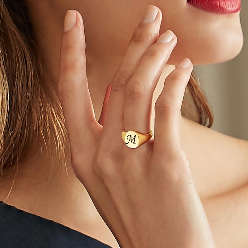 Vnox เครื่องประดับผู้หญิงแหวนสแตนเลสชุบ 18K
