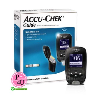 Accu-Chek Guide เครื่องตรวจน้ำตาลในเลือด แบบไร้สาย ใช้เลือดน้อย (แถมฟรี แถบตรวจน้ำตาล 25 ชิ้น) #7620