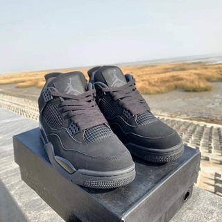 Nike Air Jordan 4 Black Cat AJ4 รองเท้าผ้าใบลําลอง เหมาะกับการเล่นกีฬาบาสเก็ตบอล สําหรับผู้ชาย