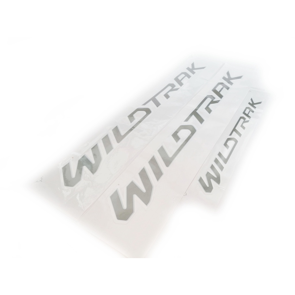 สติ๊กเกอร์ sticker WILDTRAK ติด Ford Ranger 2015+ สีเทาบอลขอบขาว 1 ชุด 3 ชิ้น (ตามรูป) มีบริการเก็บเงินปลายทาง