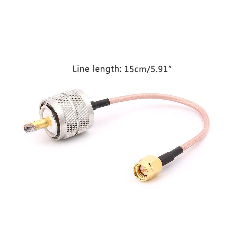 ปลั๊กตัวผู้ UHF PL259 ถึง SMA ปลั๊กตัวผู้ RG316 สายผมเปีย 15 ซม. สาย RF Coaxial