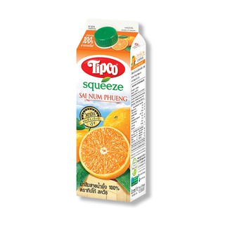 ทิปโก้ สควีซ น้ำส้มสายน้ำผึ้ง 100% พาสเจอร์ไรซ์ 1000 มล. Tipco Squeeze 100% Namdeeeng Orange Juice Pasteurized 1000ml