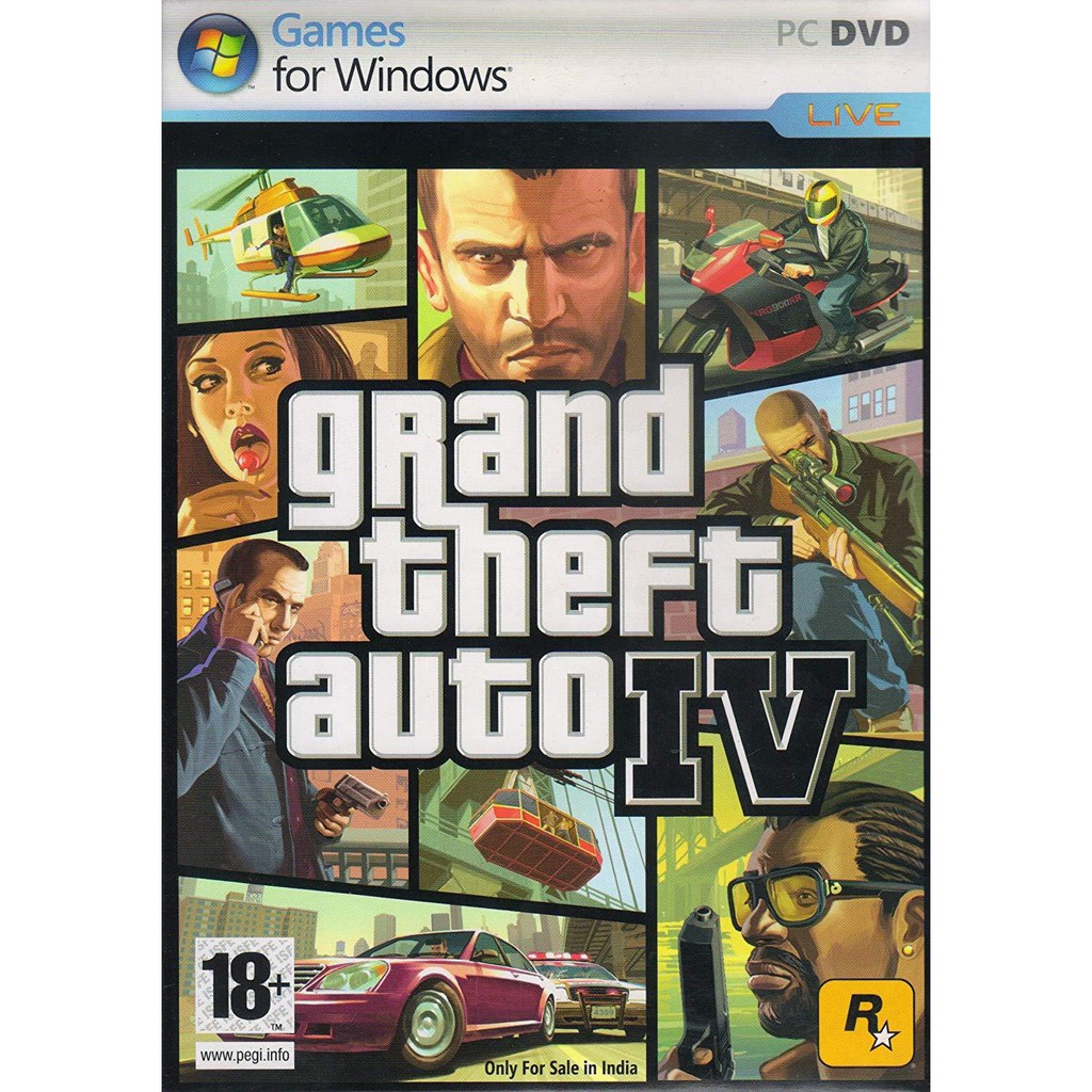 (PC Game) GTA IV (2 แผ่น/2 Disc) ใช้สำหรับติดตั้งบนคอมพิวเตอร์/โน๊ตบุ้ค แผ่นเกมคอม game pc